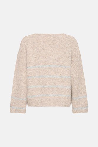 Pull à col en V - Beige - Fransa®