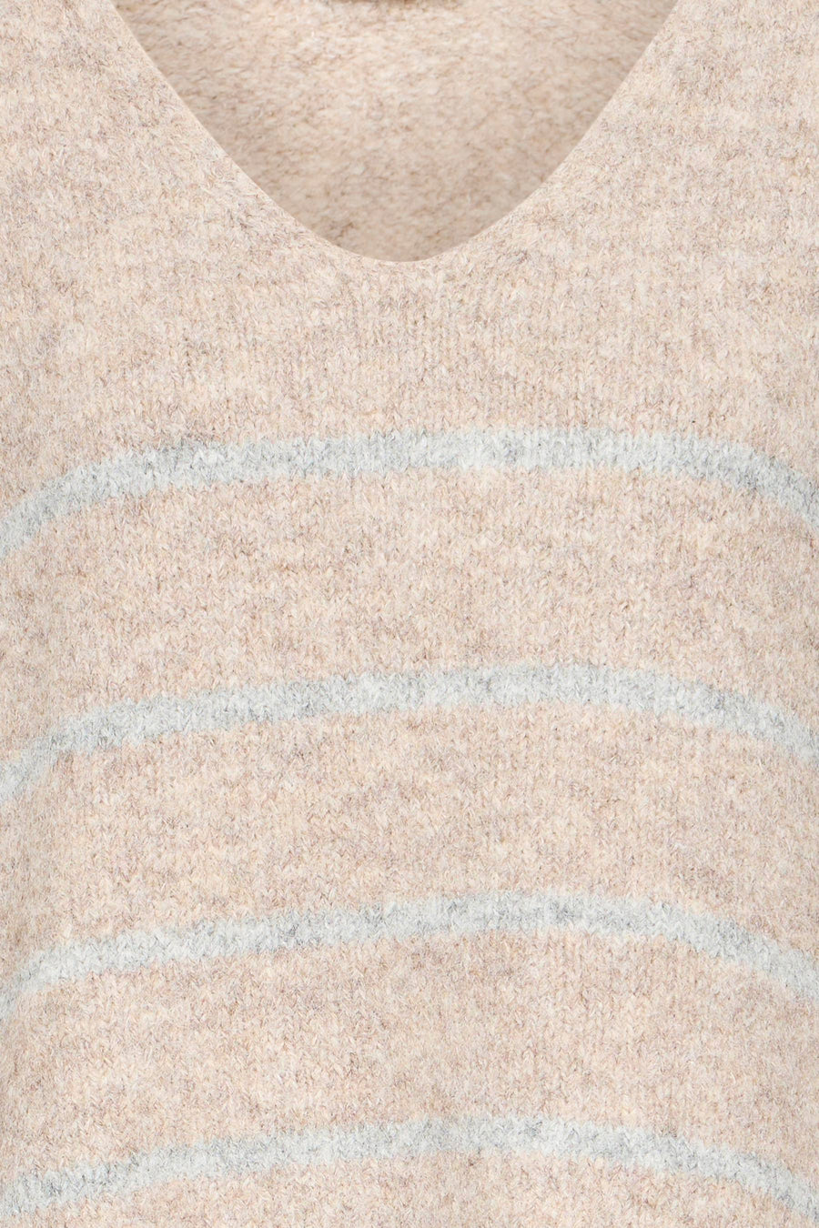 Pull à col en V - Beige - Fransa®
