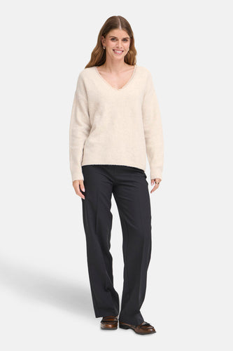 Pull à col en V - écru