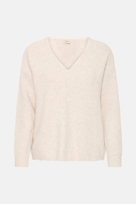 Pull à col en V - écru
