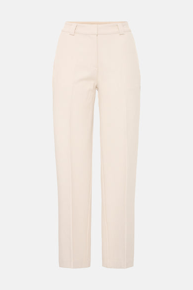 Pantalon écru de France, avec des jambes droites et des passants.