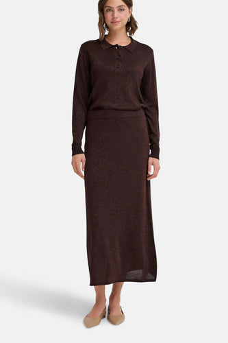 Pull à col rond - brun - Fransa®