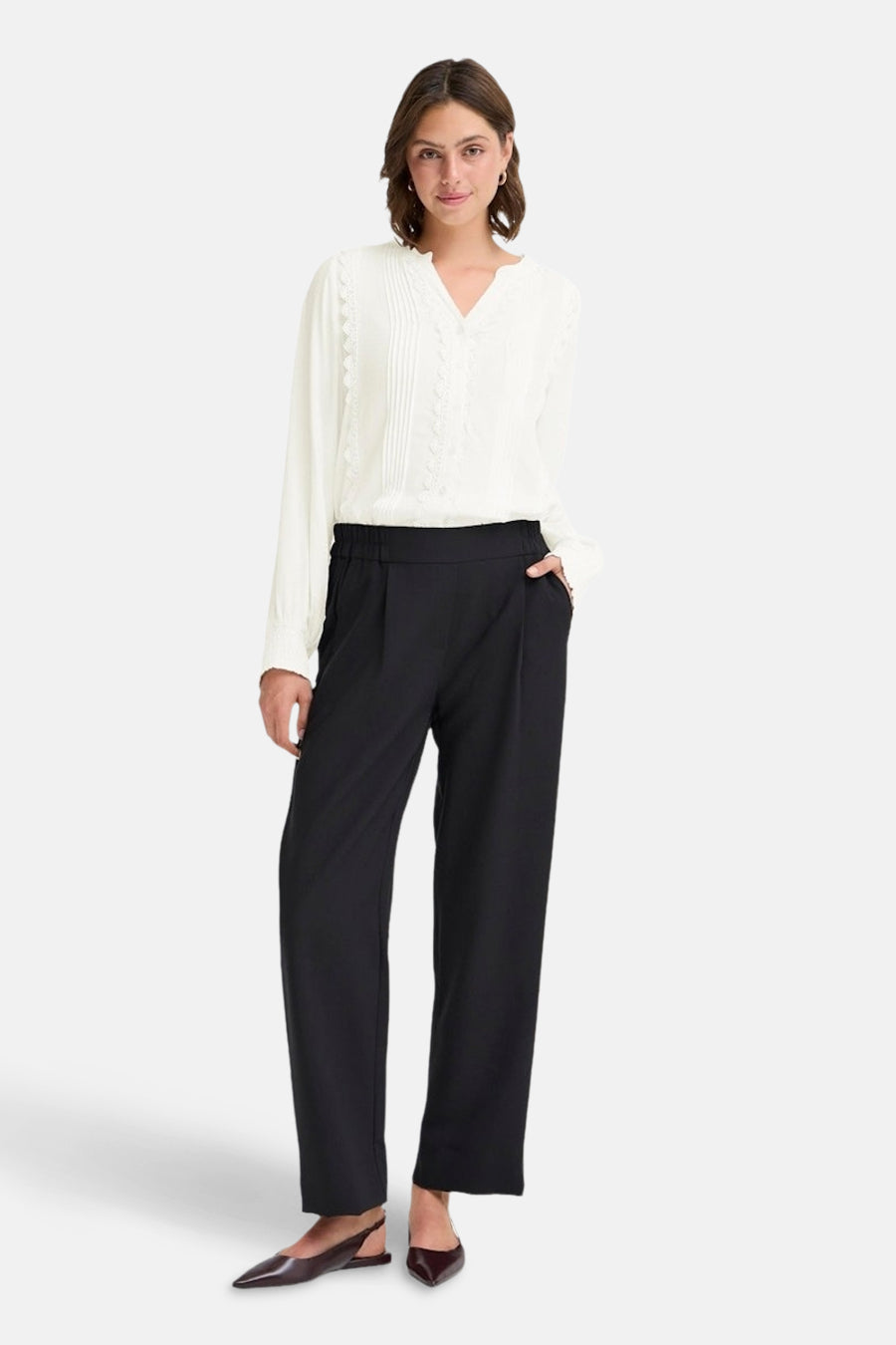 Chemise à manches longues - blanc - Fransa®