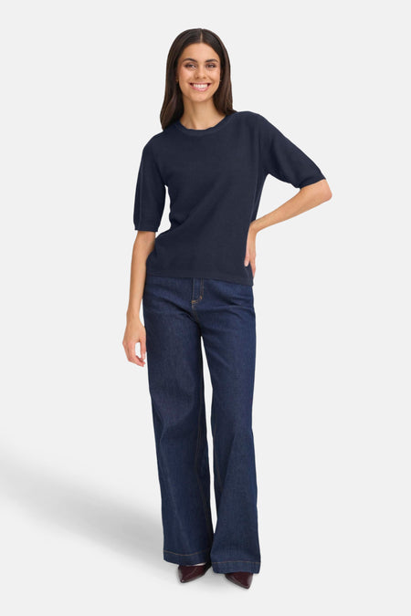 Pull col O bleu - Fransa®