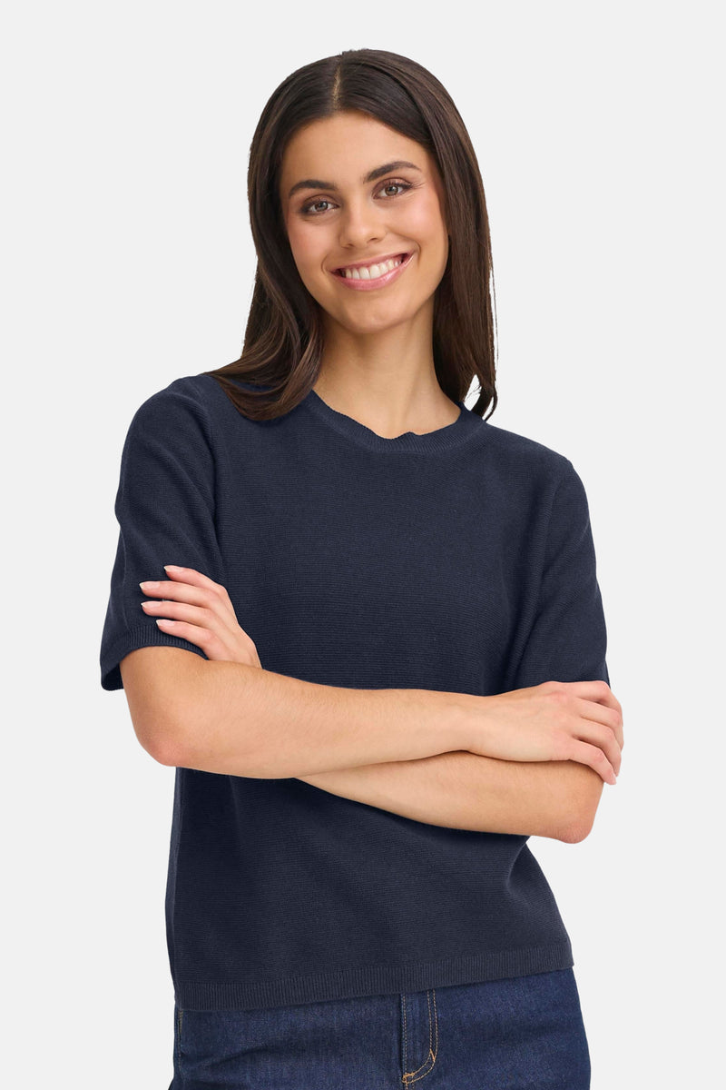 Pull col O bleu - Fransa®