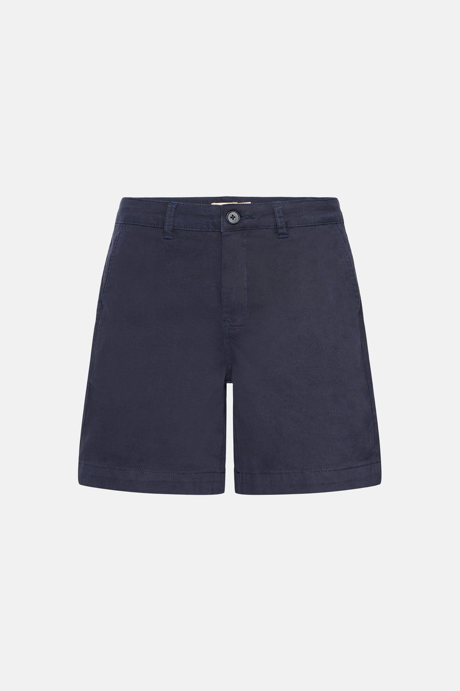 Short bleu de Fransa, vue arrière avec passants de ceinture et poches.