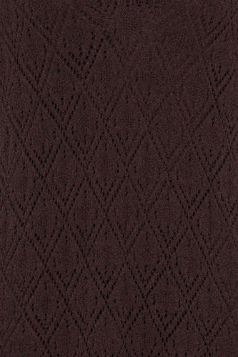Robe marron à manches courtes de Fransa®, avec un motif losange finement tricoté et texturé.