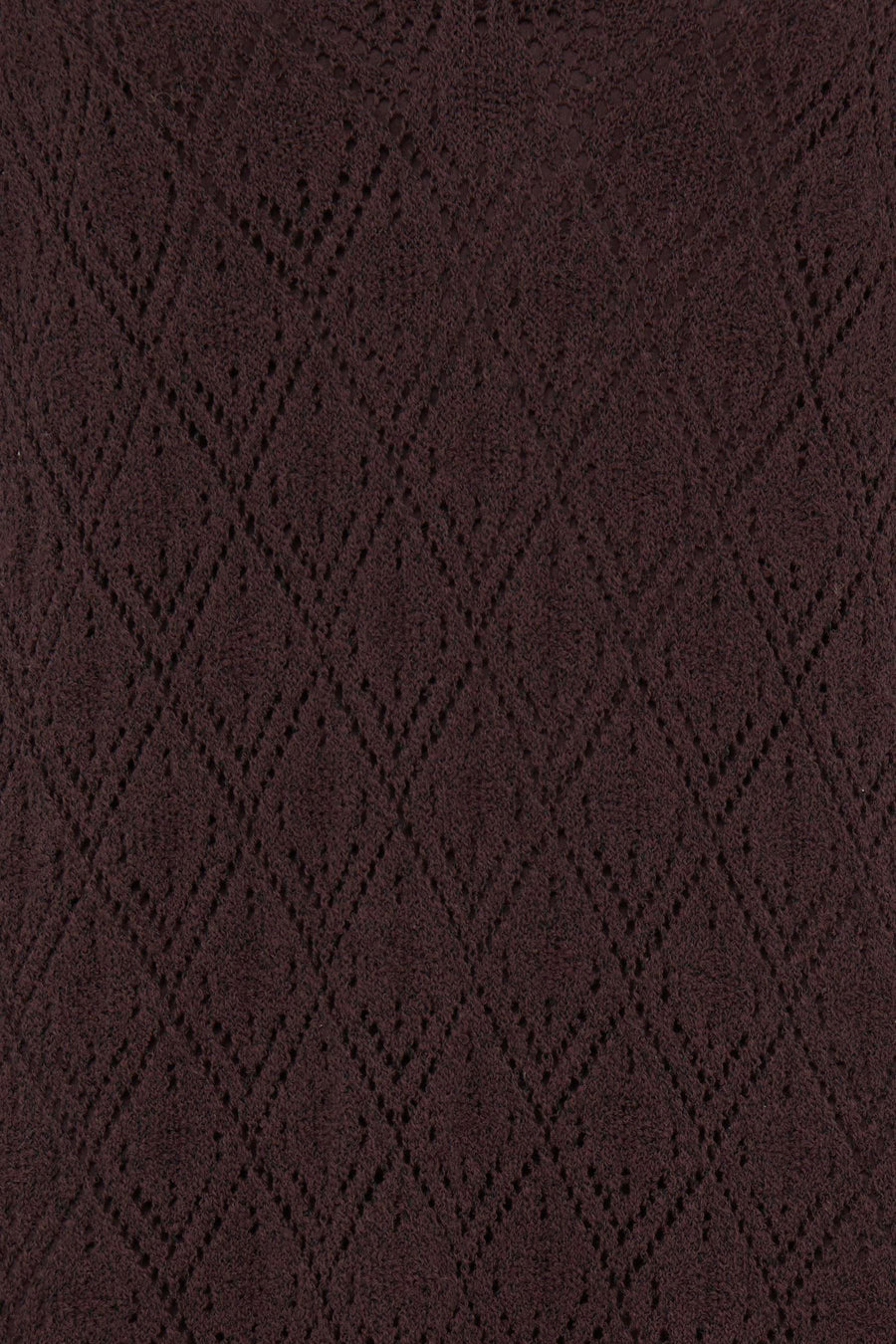 Robe marron à manches courtes de Fransa®, avec un motif losange finement tricoté et texturé.