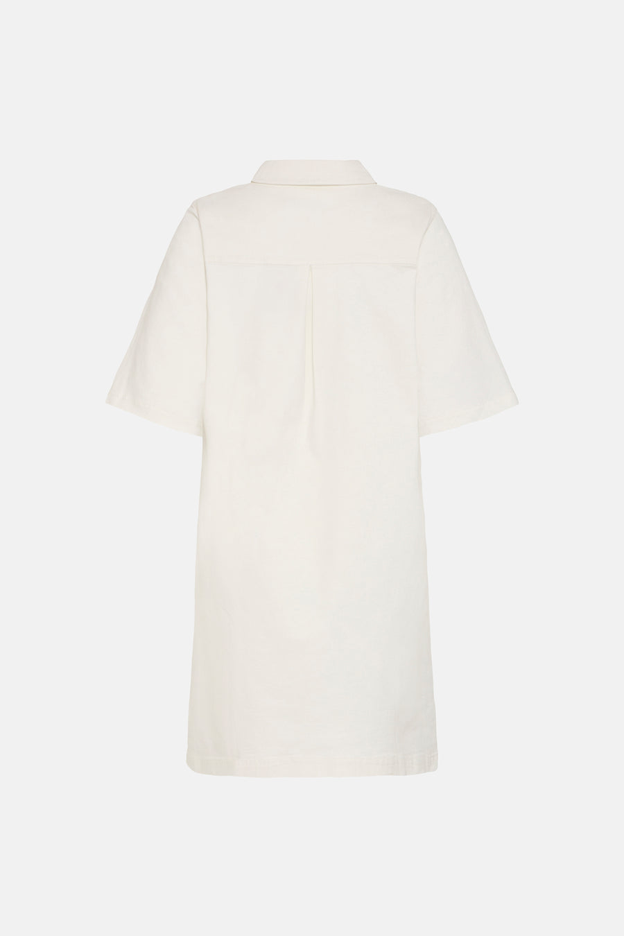 Witte denim jurk met korte mouwen van Fransa, achterkant weergegeven.
