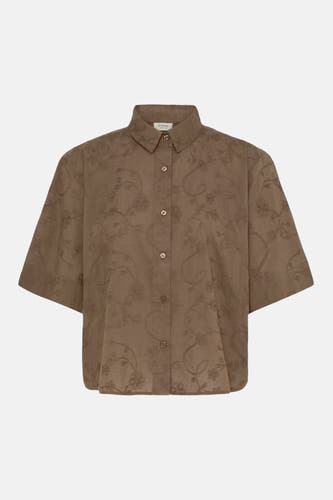 Chemise à manches courtes - brun