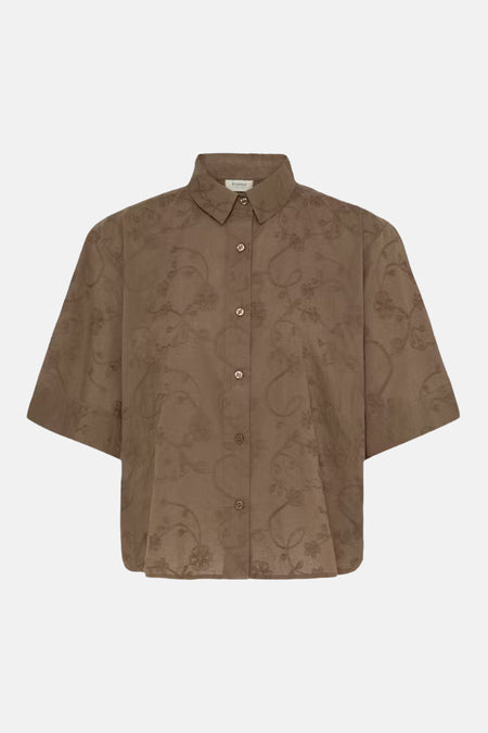 Chemise à manches courtes - brun