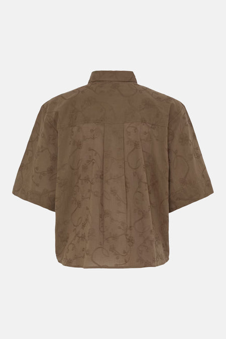 Chemise à manches courtes - brun