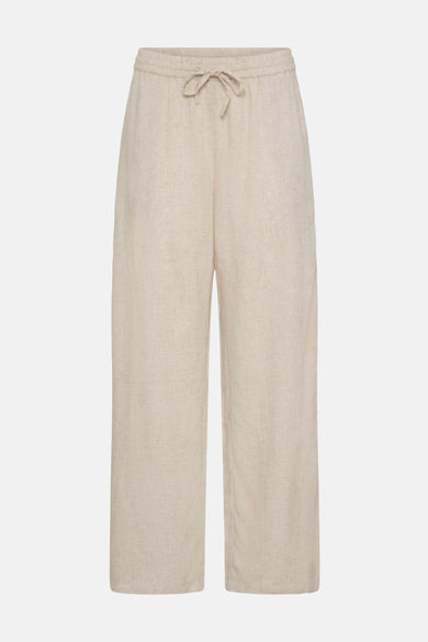 Pantalon marron de Fransa avec une taille élastique et une texture légère.