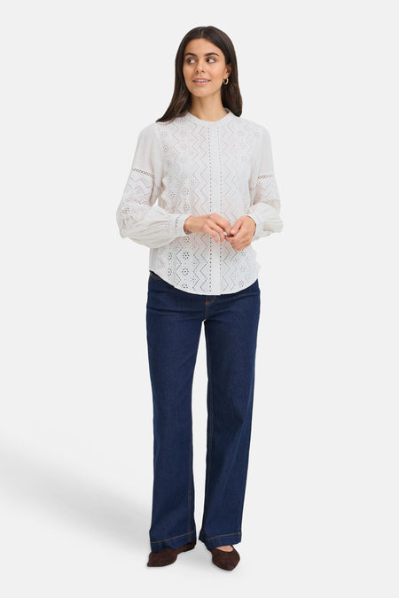 Chemise à manches longues - écru