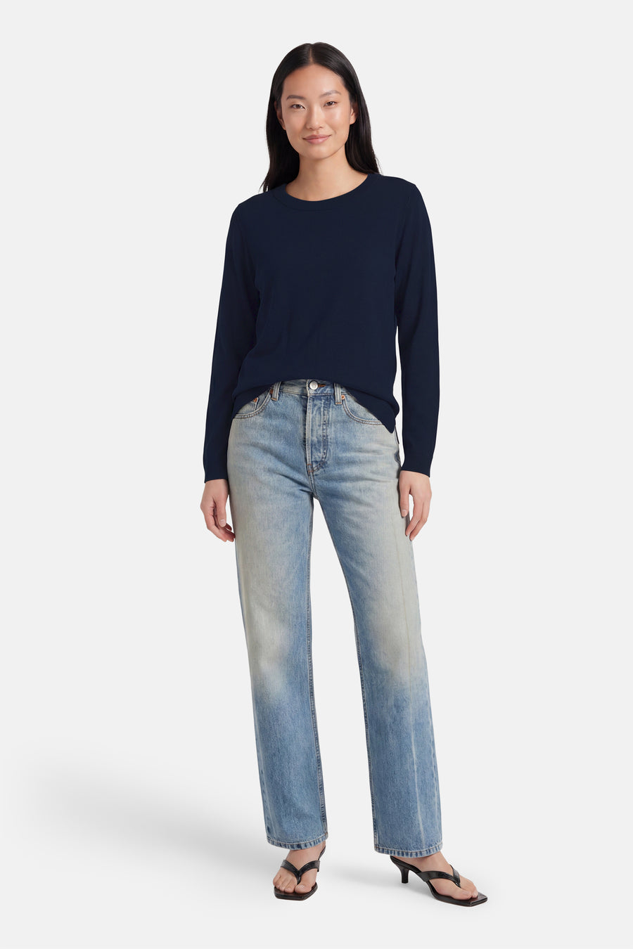 Pull col O - bleu