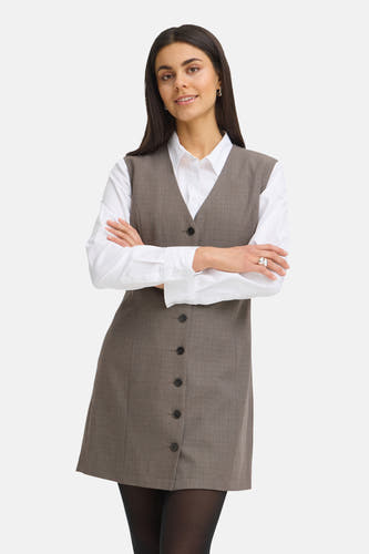 Robe à manches courtes - brun