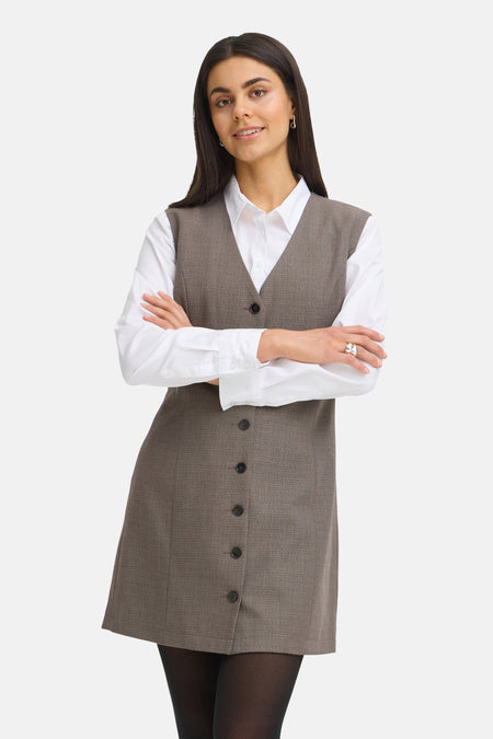 Robe à manches courtes - brun