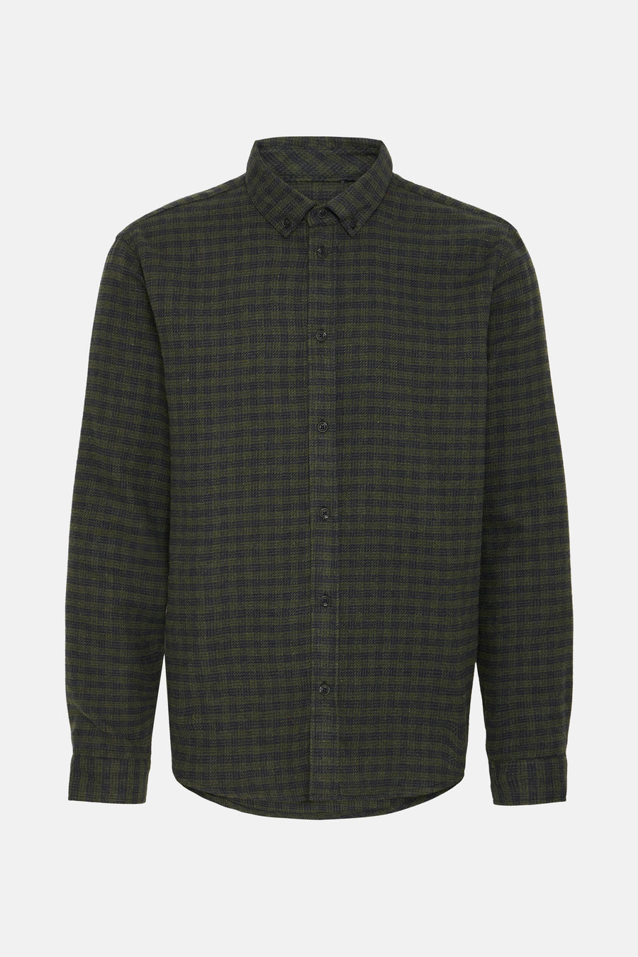 Bruin, lange mouwen overhemd van Blend, met een subtiel ruitpatroon en knoopsluiting.