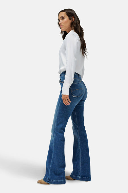 Jeans flared Mid blue denim - Salsa Jeans®