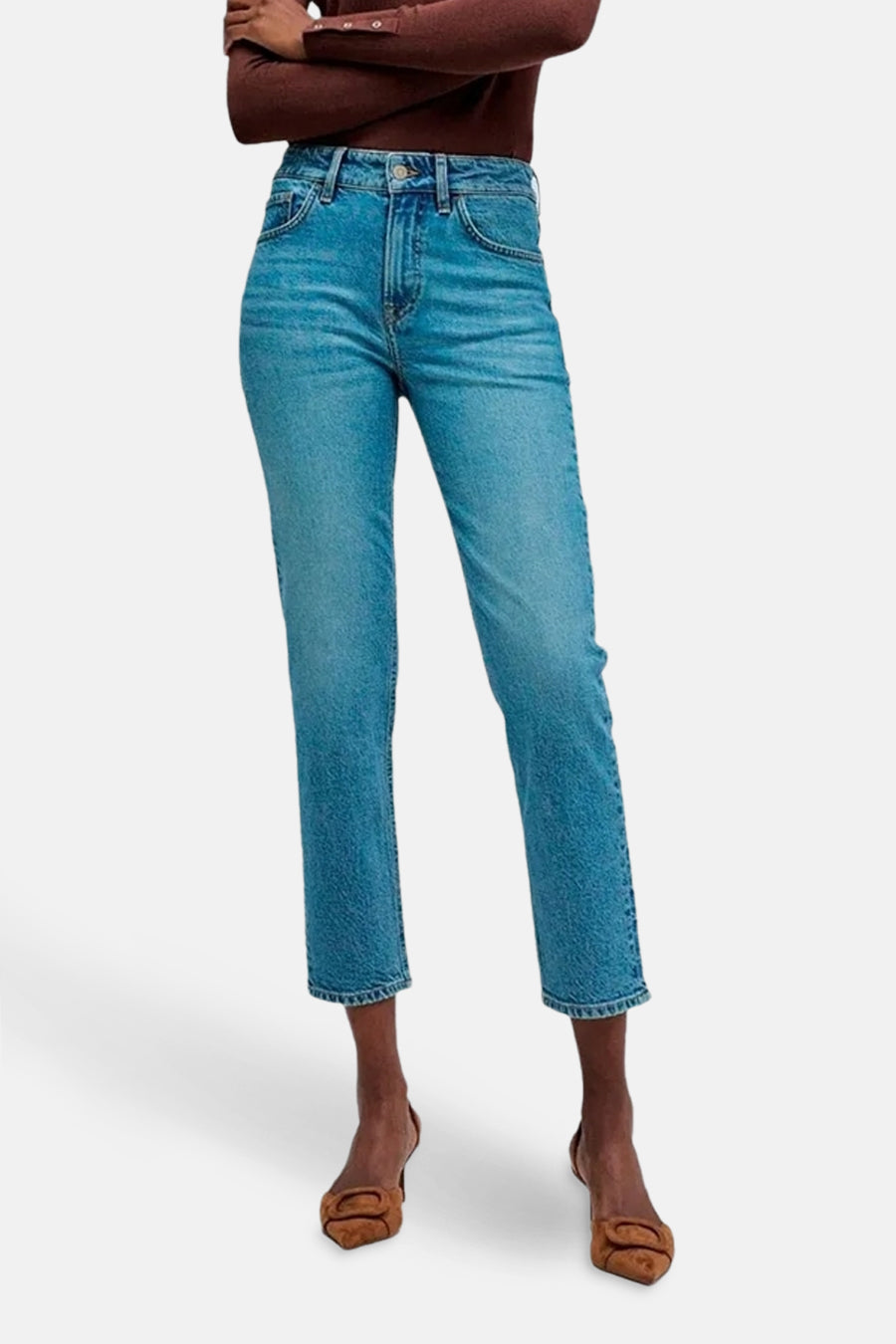 TRUE SLIM - mid blue denim