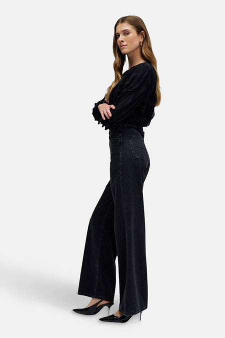 TRUE WIDE - dark grey denim