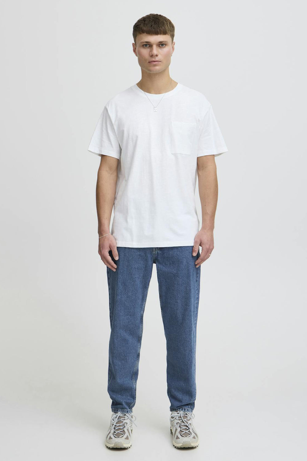 Jeans straight Mid blue denim - SOLID