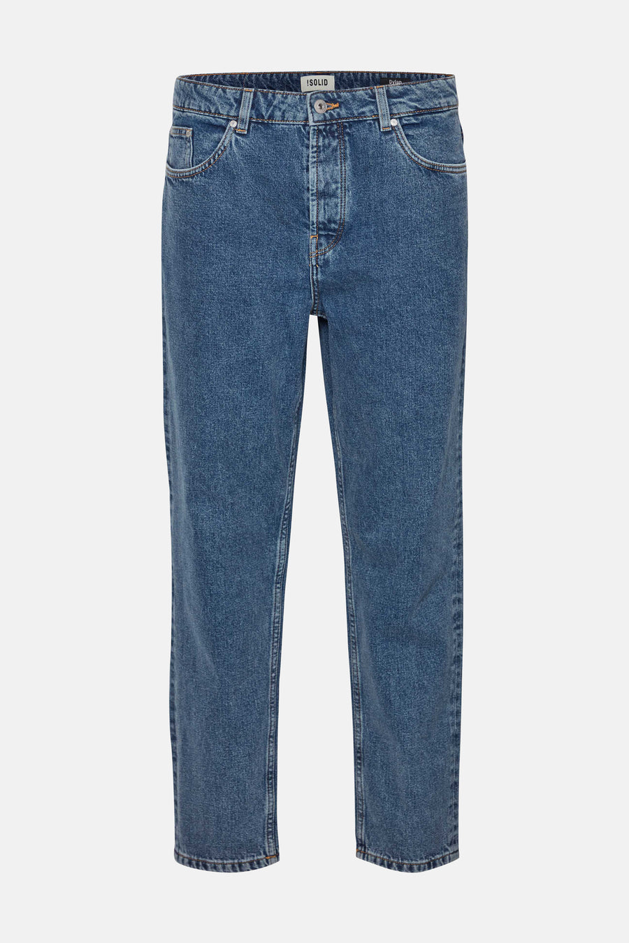 Jeans straight mid blue denim - SOLID - SOLID - 5