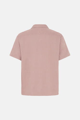 Chemise rose à manches courtes de SOLID, vue de dos, avec col et texture subtile.