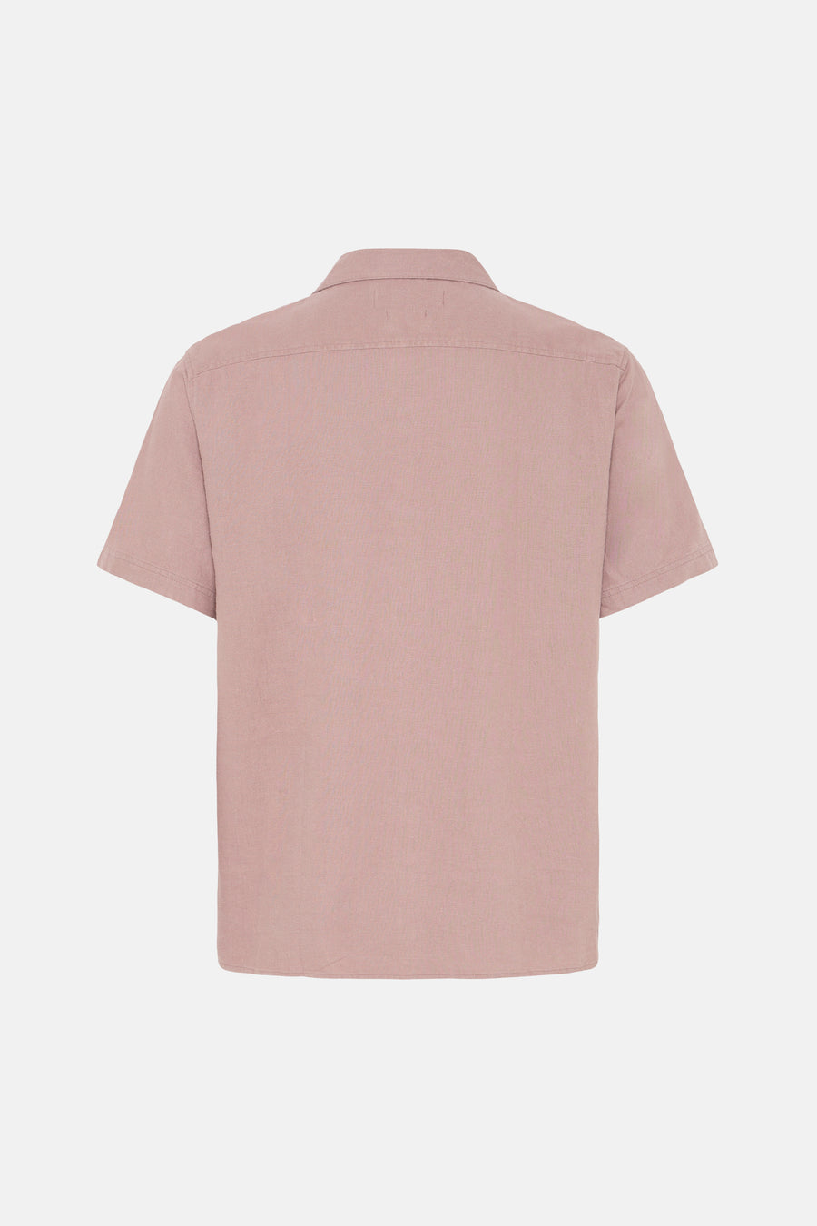 Chemise rose à manches courtes de SOLID, vue de dos, avec col et texture subtile.