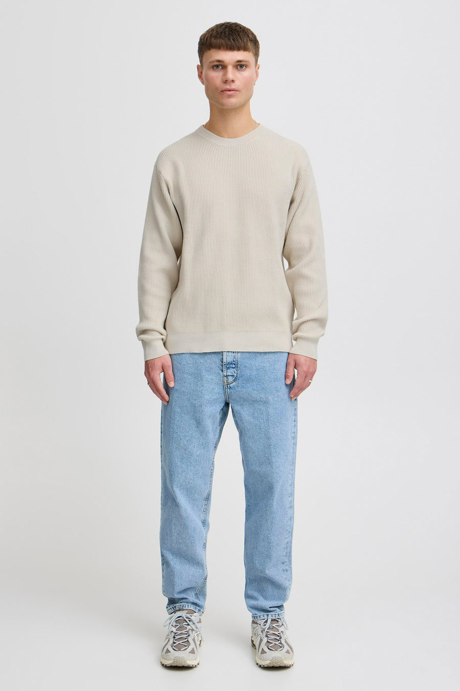 Pull à col rond - écru - SOLID