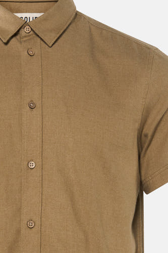 Chemise à manches courtes kaki de SOLID, avec boutons en bois et col classique.