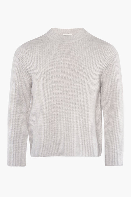 Sweat-shirt gris à col rond de SOLID, avec une texture côtelée.