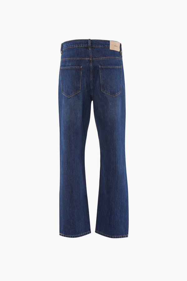 Jeans wide Dark blue denim - SOLID