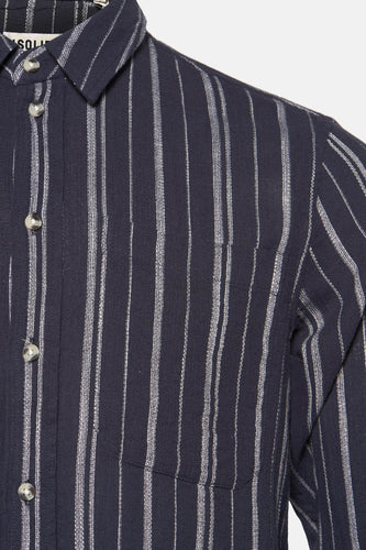 Chemise à manches longues - Bleu - SOLID