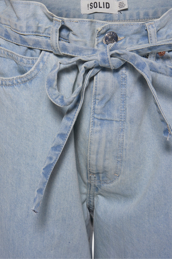 Jeans wide Light blue denim - SOLID