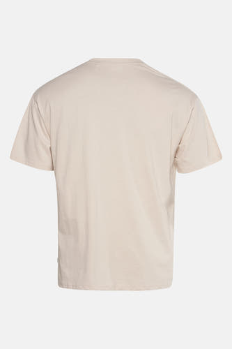 Ecru T-shirt met korte mouwen van SOLID, effen en zonder decoratie, rug aanzicht.
