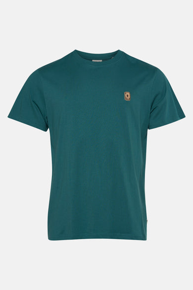 T-shirt turquoise à manches courtes de SOLID, avec un petit logo sur la poitrine.
