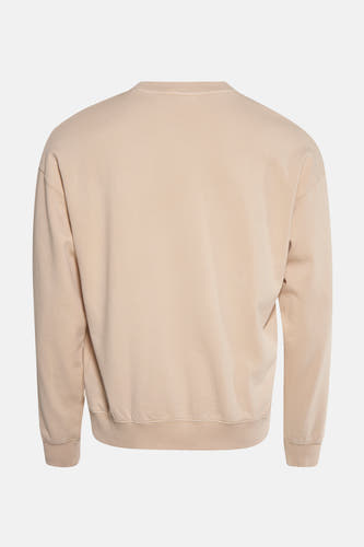 Ecru sweater van SOLID, rugzijde weergegeven met lange mouwen en geribbelde boorden.
