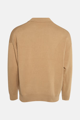 Gilet beige de SOLID, avec des manches longues et un col classique.