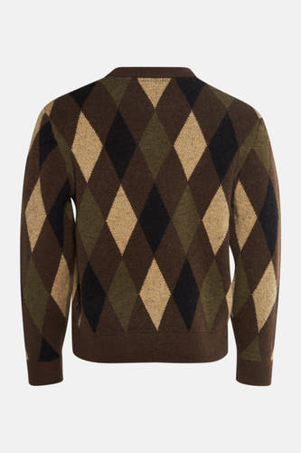 Sweat-shirt multicolore à col rond de SOLID, avec un motif carreaux d'Écosse en tons marron, noir, vert et beige.