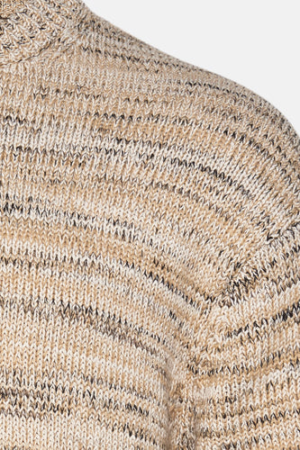 Pull à col rond - beige - SOLID