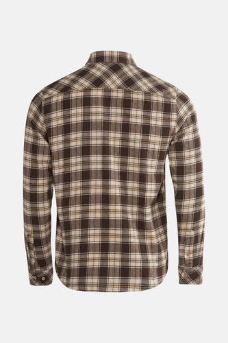 Chemise brune à longues manches de SOLID, avec un classique motif à carreaux.