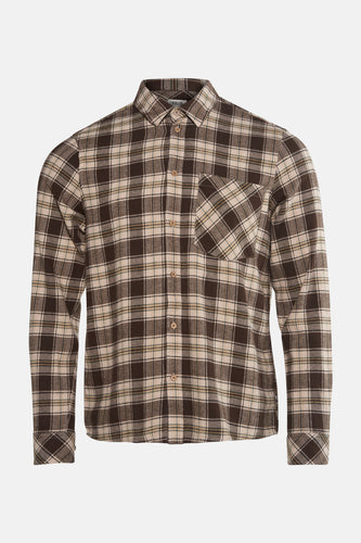 Chemise à manches longues - brun - SOLID