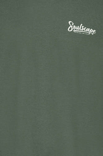 T-shirt vert avec manches courtes de SOLID, avec une impression de texte blanche sur la poitrine.
