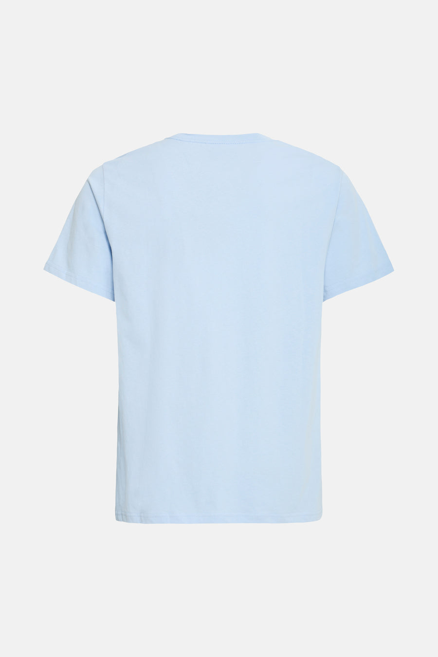 T-shirt bleu à manches courtes de SOLID, uni et à col rond, vu de dos.