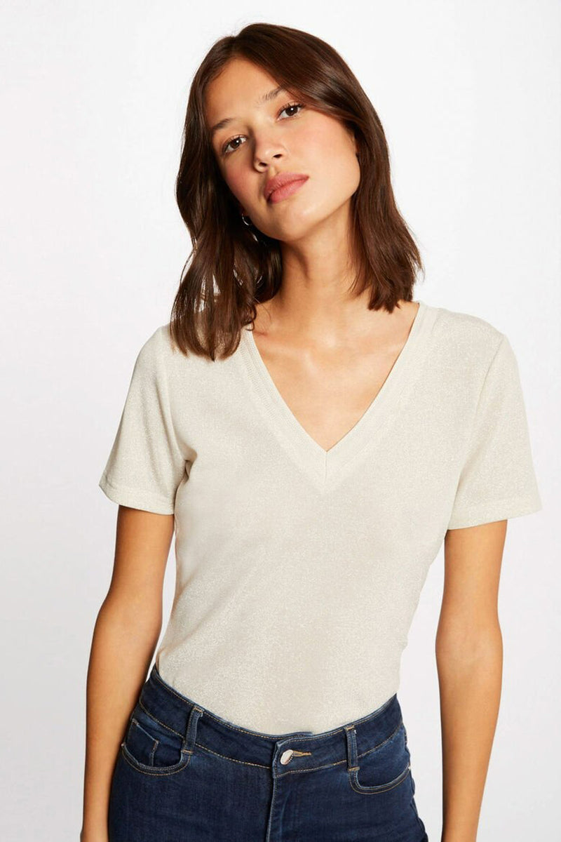 Top uni manche courte Beige - Morgan De Toi