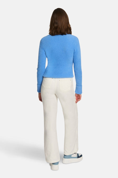 Pull à col en V - bleu