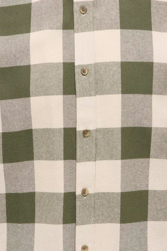 Geruite overhemd met knopen, groen en wit.