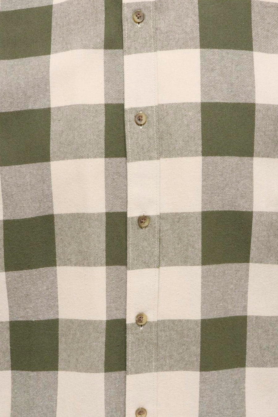 Geruite overhemd met knopen, groen en wit.
