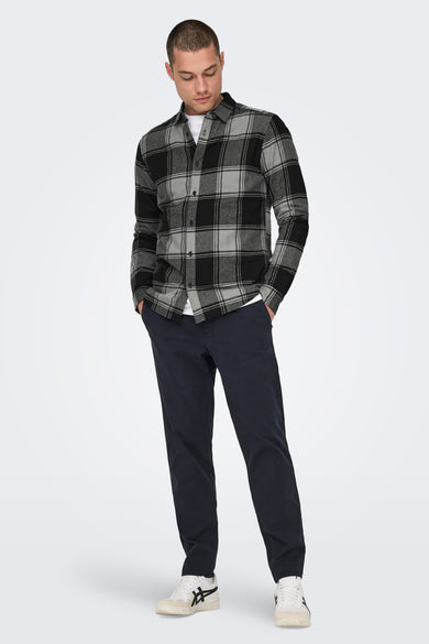 Chemise à manches longues - gris